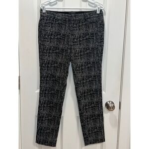 Banana Republic Sloan Fit Pants Black White Straight Leg Women's Size 4